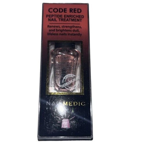 NAIL MEDIC Code Red Peptide Enriched Nail Polish VEGAN CRUELTY FREE NEW - Picture 3 of 10